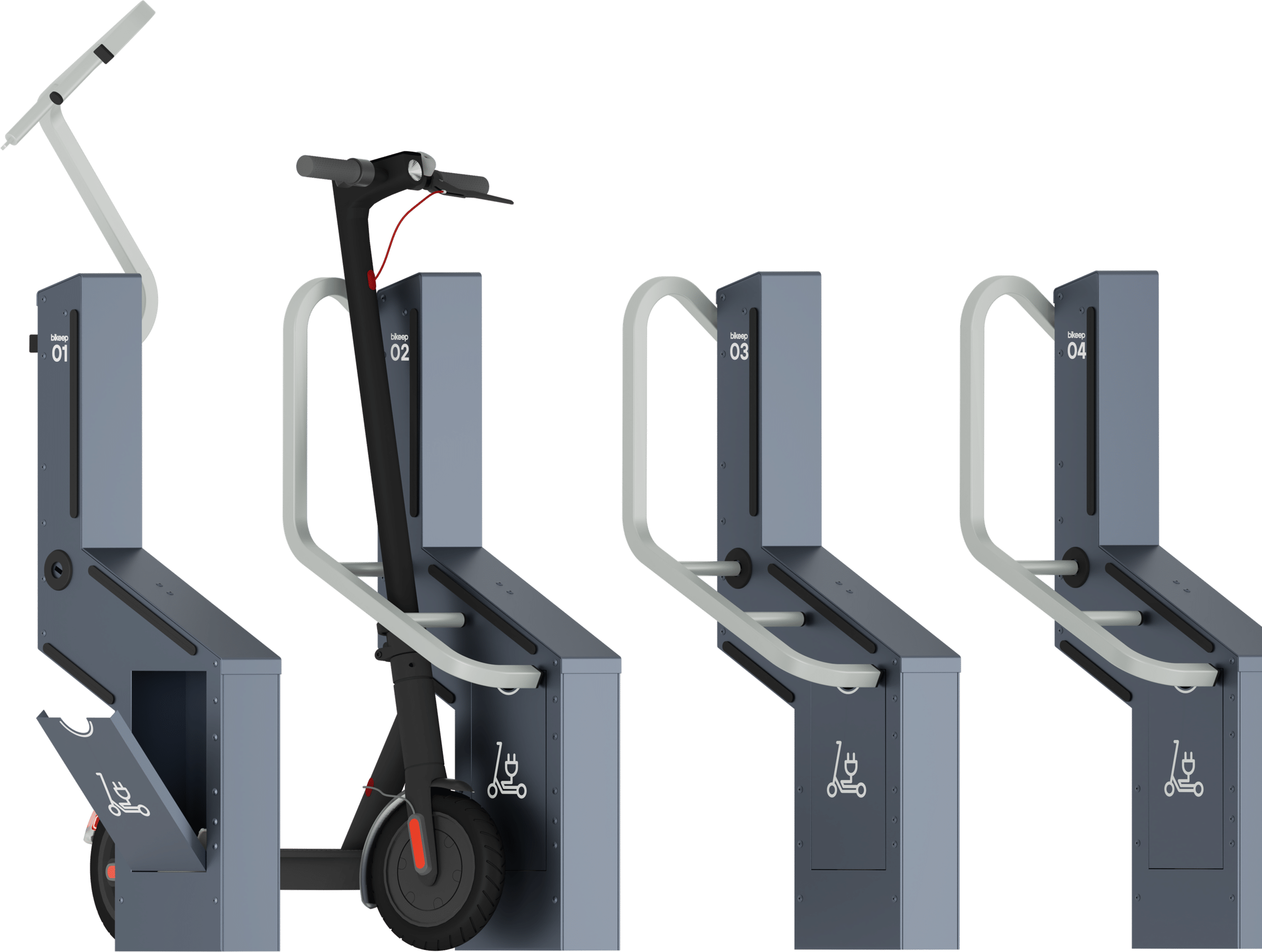 Dock based E-Scooter Parking and Charging station